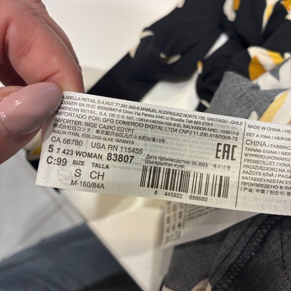 NWT Mango Black Floral Belted Shirt Midi Dress Small - Picture 10 of 14